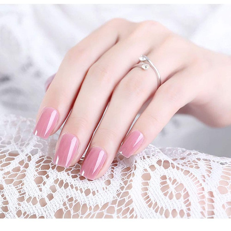 24 Pcs Nail Tip False Nails Sheer Sheer Sheer Nail