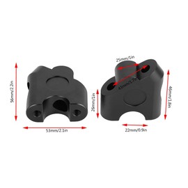 Elevadores de manillar, 22 mm 7/8 pulgadas Universal Moto Manillar Elevador Abrazadera del manillar Kit de accesorios del adaptador de montaje de movimiento hacia atrás(Negro)