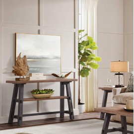 Alaterre Furniture Adam 48" L Solid Wood Sofa/TV Console Table with Shelf