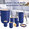 Blue Bathroom Accessories Set, 8 Pack Navy Blue Bathroom Decor