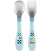 Chicco Cubiertos De Acero Inoxidable 18m + Azul / Verde