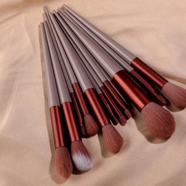 13Pcs Makeup Brush Set Make up Concealer Brush Blush Powder Brush Eye Shadow Highlighter Foundation Brush Cosmetic Beauty Tools RUZOFO - Handle Color: C505-Brown No Bag
