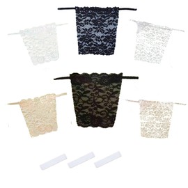 Eowppue 6 Pcs Lady Lace Clip-on Mock Camisole Bra Insert Overlay Modesty Panel Vest - Cleavage Cover Up - Body Tape (72 Pack) Double Sided Body Tape, Anti-Peeping Invisible CleavageCover Set