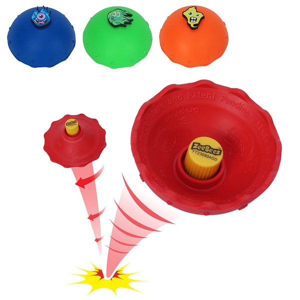 Zing Zeebeez Bouncing Bowls - Novelty Jumping Sports Fidget Toys - Set of 4 Pcs, Age 14 and Up, Styles May Vary (Eco-Friendly Packaging)