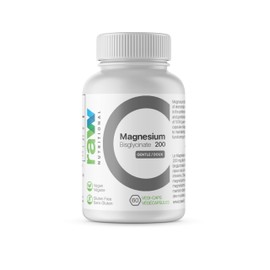 Raw Nutritional Magnesium Bisglycinate | 200mg High Absorption Magnesium Capsules | Muscle Recovery, Relaxation, Bone Support | 60 Capsules