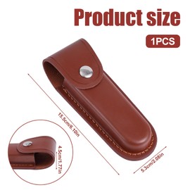 Pocket Knife Sheath, 6.1x2.08 Inch Leather Folding Knife Holder Portable Leather Knife Case Pouch for Belt Practical Knife Holster for Outdoor Cycling, Hiking, Mountaineering, Camping (Brown)