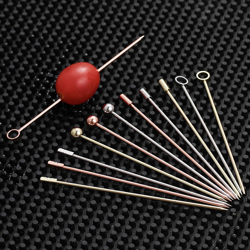PartyWoo 4711100062510 18 pcs, 4.2 inch Martini, Silver Skewers, Toothpicks,