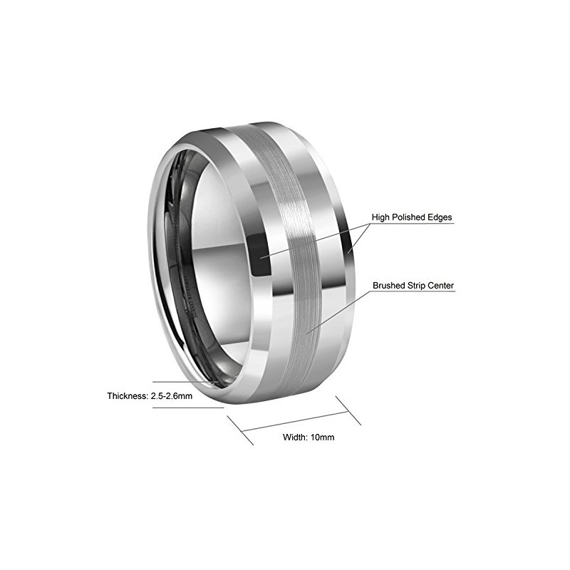 CROWNAL 6mm 8mm 10mm Tungsten Carbide Wedding Band Ring Engraved