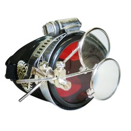 Fun Steampunk Eyewear Monocle Goggles/Rave Glasses Victorian Pirate Eyepatch BBB Red
