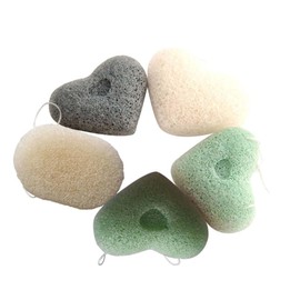 Beavorty Pack Heart Shape Natural Facial Sponge Cleansing Skin Body Makeup Remover Gentle Safe for Sensitive Skin