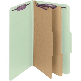 Smead® Classification Folders, Pressboard With SafeSHIELD® Fasteners, 2 Dividers, 2" Expansion, Legal Size, 100% Recycle