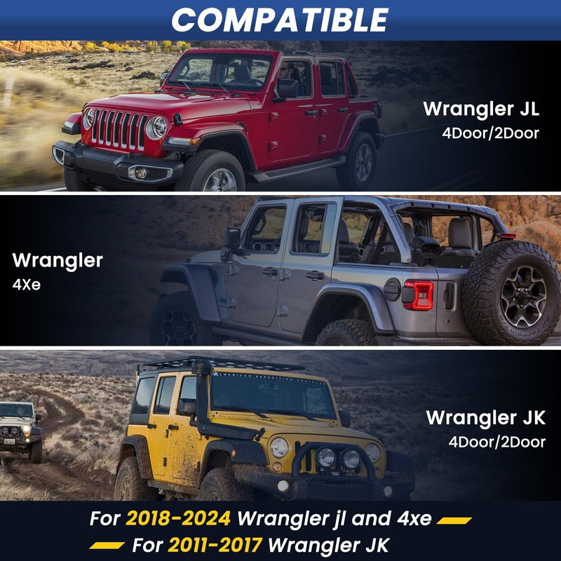 Rear Window Trench Hood((Upgrade 3M Tape) for Jeep Wrangler JL