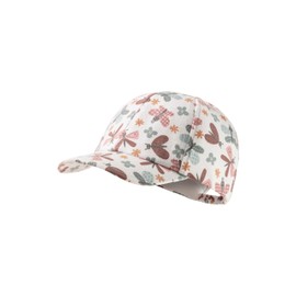 Sterntaler Baseball Cap Butterflies – Shield Cap for Babies Made of Flame Yarn – Jersey with Practical Elastic Band – Girls' Baseball Cap with Butterfly Print – Baseball Cap for Babies, ecru, 53