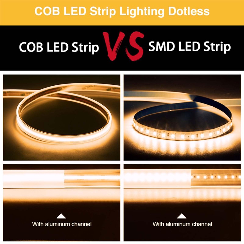 LLTOP COB LED Strip Lights Waterproof IP67 DC24v Warm White
