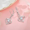 Oskani Heart Birthstone Dangle Earrings for Women, 925 Strlings Silver