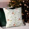 Evans Lichfield Festive Robin Cushion Cover, Bottle Green, 43 x