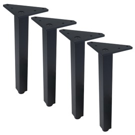 Geesatis 10 Inch Heavy Duty Adjustable Table Legs - Set of 4, 1000lbs Capacity, Aluminum Alloy Furniture Legs for Desks, Cabinets, Sofa & Bed with Pre-Attached Screws (Black)