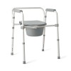 Medline Steel 3-in-1 Folding Commode, Includes Seat with Lid,  Each
