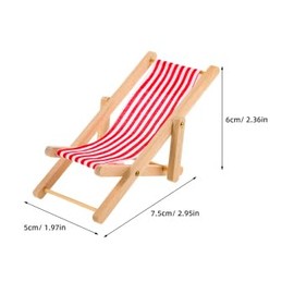 6 Pieces Miniature Beach Chair: Mini Wooden Beach Chair Deck Chair Decorative Dolls Deck Chair Beach Chair DIY Zen Garden Folding Chair Dollhouse Furniture Model Accessories