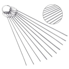 FineGood Carburetors Carbon Dirt Jet Remove Cleaner, 13 Cleaning Wires Set + 10 Cleaning Needles + 5 Nylon Brushes Tool Kit for Motorcycle ATV Moped Welder Carb