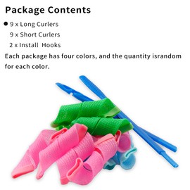 CGLRybO Hair Curlers 18 Pieces, Hair Curler Spiral Curls DIY Hair Styling Rolls with 2 Piece Styling Hooks for Most Hairstyles