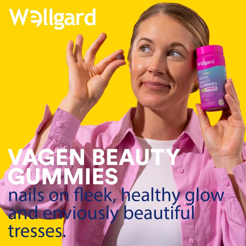 Wellgard Vegan Skin Hair and Nail Vitamins Gummies - Beauty