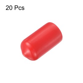 sourcing map 20pcs Rubber End Caps 10.5mm ID Vinyl Round Tube Bolt Cap Cover Thread Protectors Red