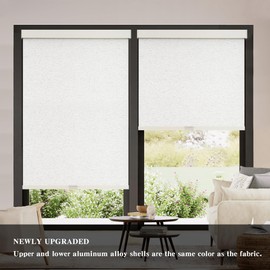 AOSKY Blackout Roller Shades Cordless Blinds for Windows, Free-Stop Shades with Valance, Thermal Insulated Fabric, UV Protection, Blinds for Home and Office (40" W x 72" H, Linen Beige
