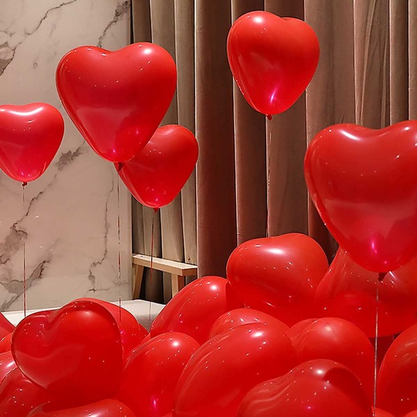 STIMULATE SZXXZZMY 100 6-inch Red Color Heart shaped Latex Balloons