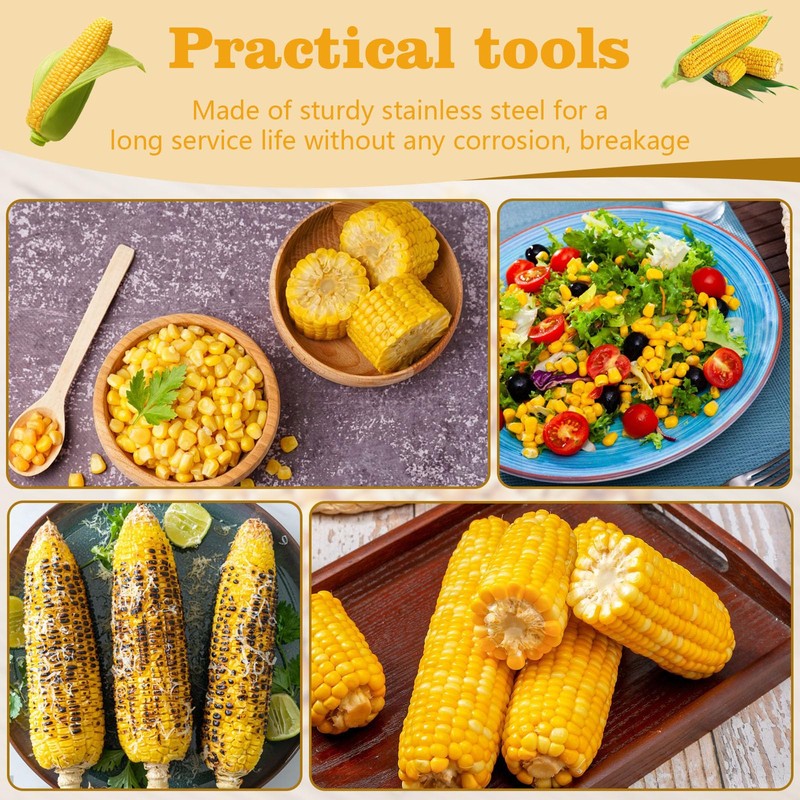 2 Pieces Corn Peeler Corn Cutter, Stainless Steel Corn Cob