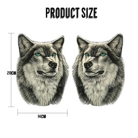 Wild Wolf Sticker, 4 Pieces Wolf Head Car Sticker, Wolf Head Emblem Sticker, Waterproof Badge, Car Body Bumper, Scratch Sticker for Motorcycle, Scooter or Car Sticker (14 x 20 cm)