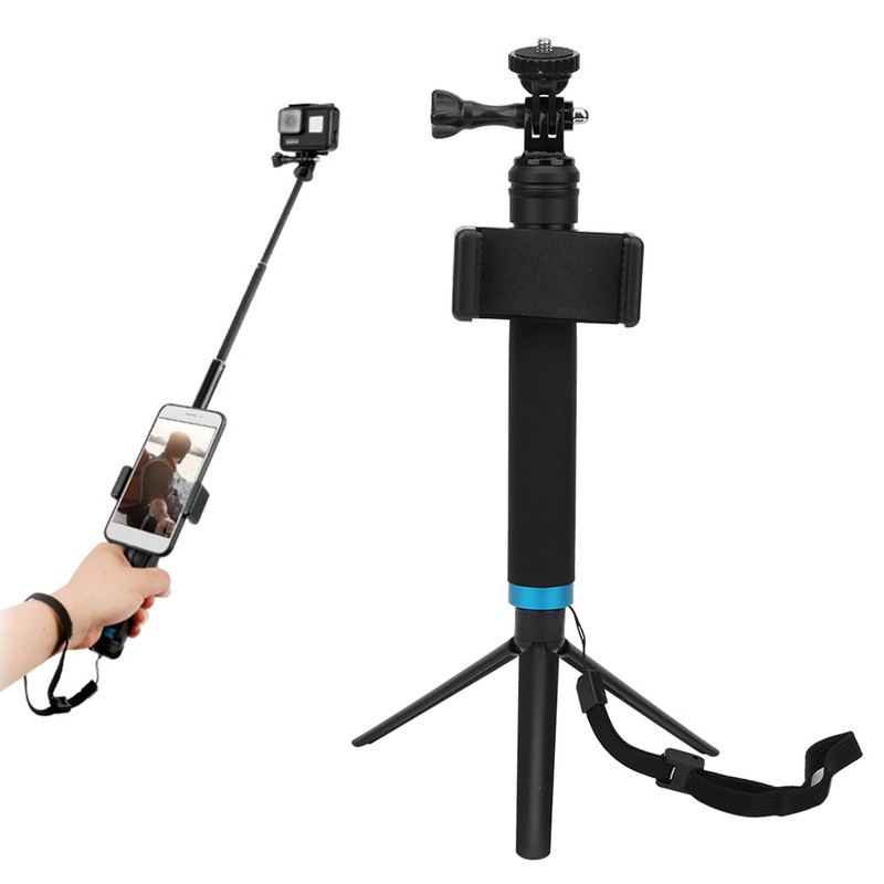 TELESIN Selfie Stick Telescopic Link Mini Tripod Mobile Phone Clip