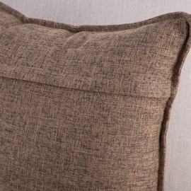 Madizz Set of 2 Linen Cushion Covers 16x16 inch, 40x40 cm, Dark Brown Soft Decorative Throw Pillow Cases for Sofa Bedroom Pillow Shell