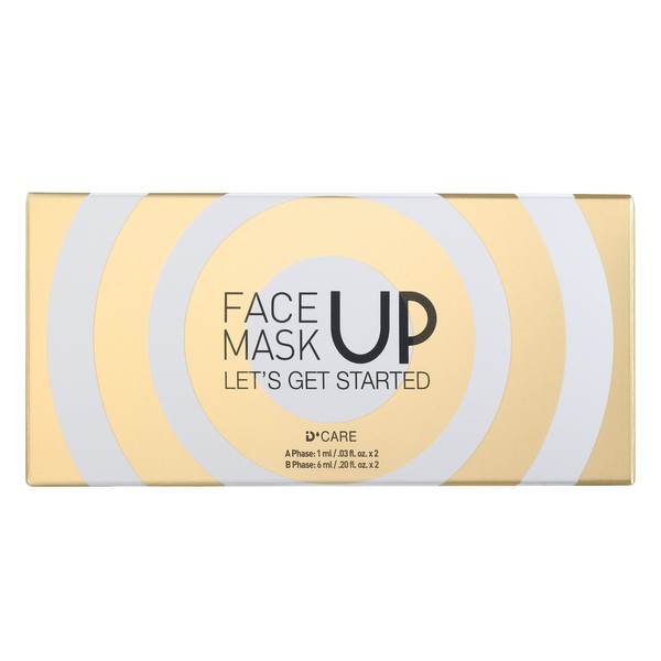 D'Care Face Up Mask 2 Pk- Let’s Get Started Travel Size: Instant Lifting Effect to Transform Loose, Sagging Areas; Brightens, Tightens, and Hydrates Dull, Dehydrated Skin for Smoother Complexion (2 Treatments)