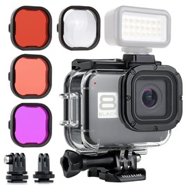YALLSAME Waterproof Case Housing for GoPro Hero 8 Black Dive Case with Diving Filter Set 60 Metres Underwater Photography Protective Scuba Diving Snorkeling Accessories Kit for Go Pro 8 Black