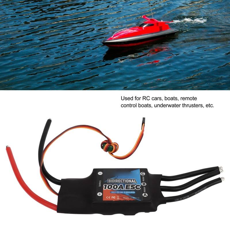 GTSKYTENRC Brushless ESC Bidirectional 100A 2‑6S BEC 3A 5V Electric
