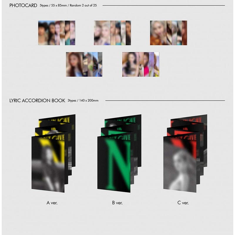 ITZY - Not Shy Album+Folded Poster+Extra Photocards Set (C ver.)