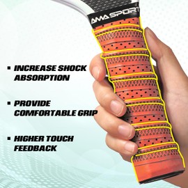 AMA SPORT Pickleball Paddle Grip Tape 2 Pack Pickleball Overgrip Replacement Grip Wrap for Pickleball Rackets Anti-Slip Grip Ridge Easy Installation and Long-Lasting Performance (Orange)