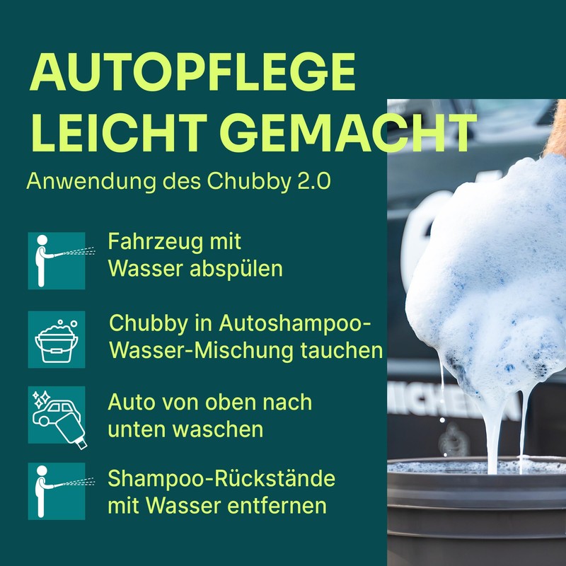 Waschhandschuh Auto Chubby 2.0 - aus weicher Mikrofaser - Saugfähiges