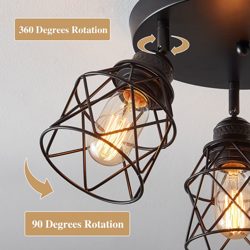 ABEAJAT Kitchen Light Fixtures, Adjustable Semi Flush Mount Ceiling Light