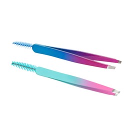 IWOWHERO Professional Eyebrow Tweezers Stainless Steel Tweezers Set Precision Eyebrow Tools for Women Hair Removal Tweezer Brush