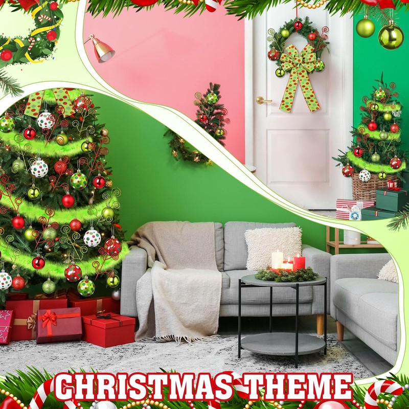 Vercraft 55 Pcs Christmas Tree Ornaments Set Including Red Green