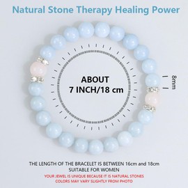 Ouubuuy 8 mm Beads Healing Stones Bracelet for Women, Gemstone Bracelet, Chakra Yoga Rock Crystal Bracelet, Couple/Friendship/Partner Bracelets, Stone