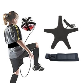Amindz Football Kick Trainer, Kick Throw Trainer with Belt and Elastic Rope, Universal Football Solo Trainer, Football Training Aid for Beginners, Professional Athletes, Children