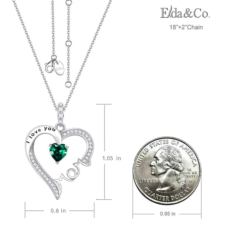 May Birthstone Emerald Jewelry Birthday Gifts for Mom I Love