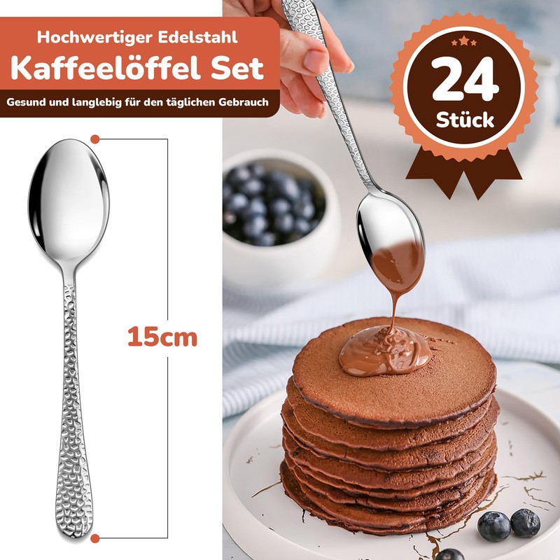 HaWare Coffee Spoons, 24 Pieces, Stainless Steel Tea Spoon, Dessert