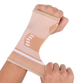 TCOOGO Copper Wrist Compression Sleeves, Support Brace for Arthritis, Tendonitis, Sprains, Workout - Comfortable and Breathable Wrist Support for Women and Men - 2Pack