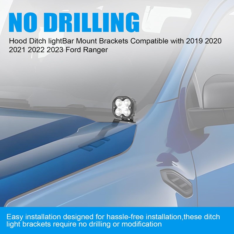 Northyun Hood Mount Light Brackets,High Performance Ditch LED Light Pod