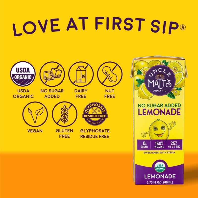 Uncle Matt’s No Sugar Added Lemonade Organic Fruit Juice Box