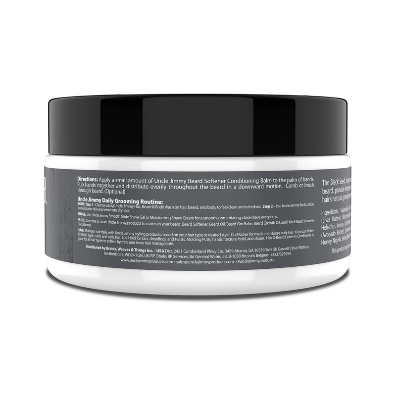 Uncle Jimmy Beard Softener, Conditioning Balm for Men | Hydrates,